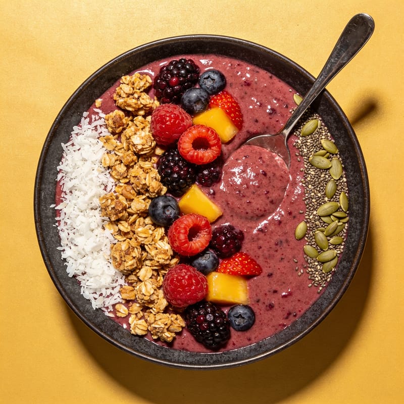 Triple Berry Protein Smoothie Bowl