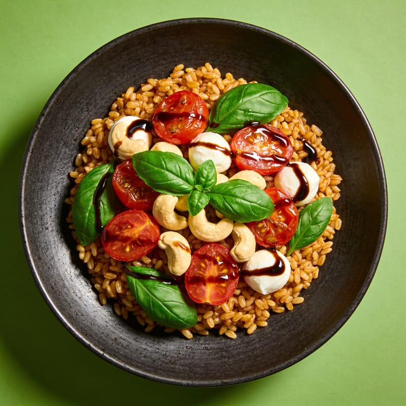 Caprese Farro Bowl with Balsamic Glaze