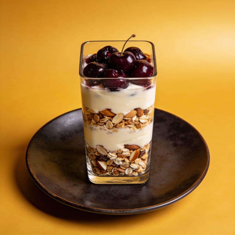 Cherry Almond Granola Parfait