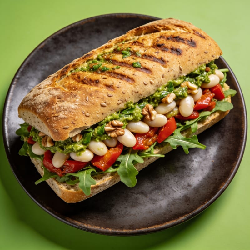 Pesto White Bean Panini