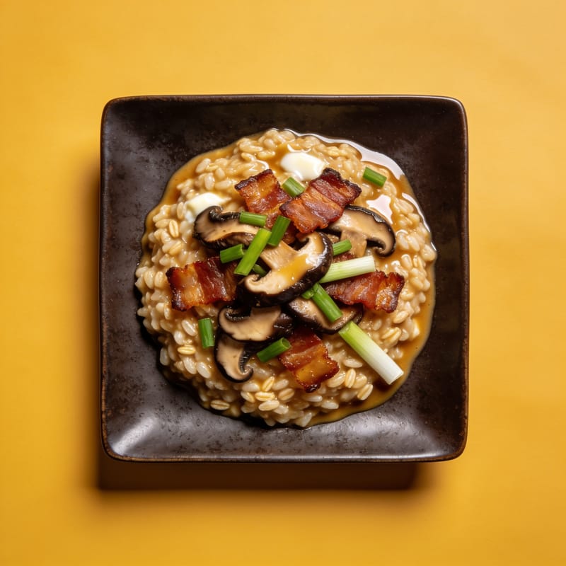 Savory Oatmeal with Crispy Shiitake