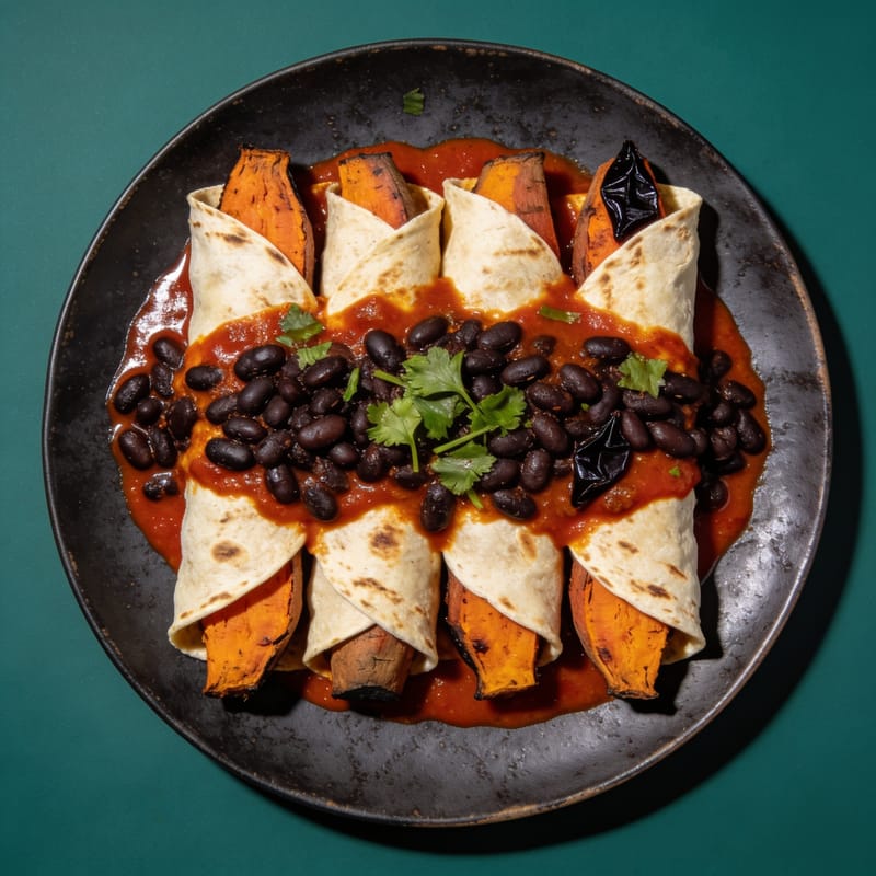 Sweet Potato Black Bean Enchiladas